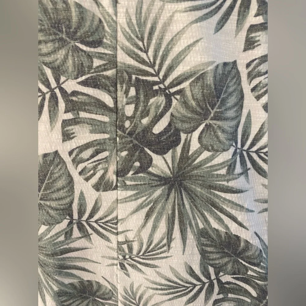 Kismet Tropical Monstera Palm Mini Sundress M | Beachy Tie Strap Summer Resort - Picture 4 of 8